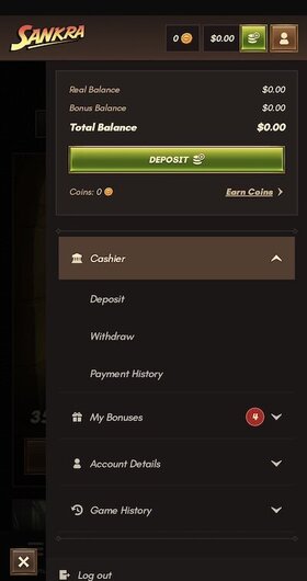 Sankra menu
